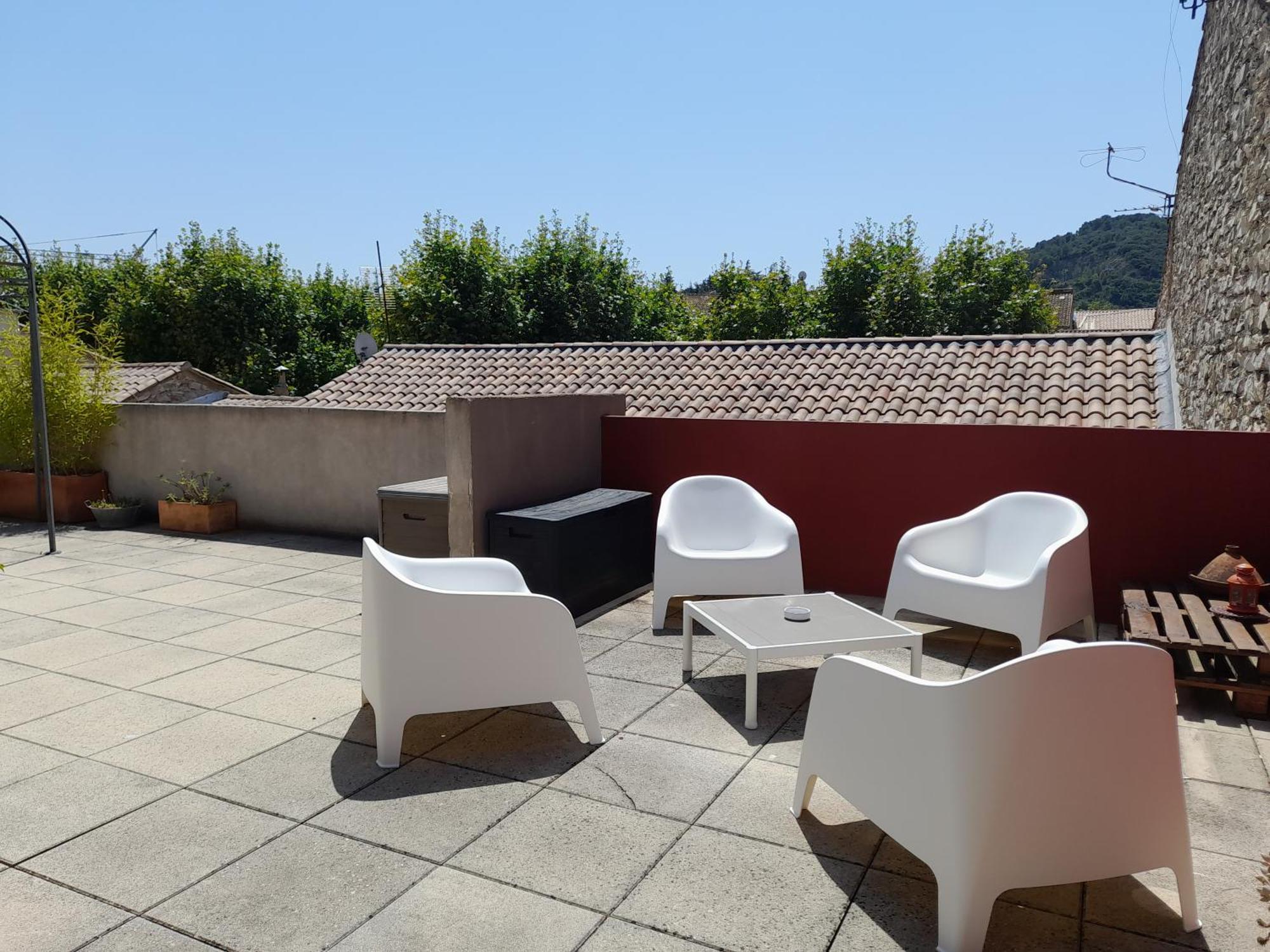 Grande Terrasse Et Vue Sur Le Site Antique Apartamento Vaison-la-Romaine Exterior foto